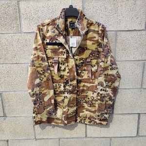 Guess Light Camo Utility Chore Jacket Women’s M NWT Military Style